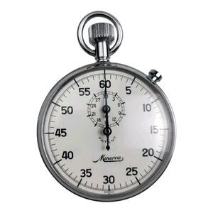VINTAGE MINERVA MECHANICAL MANUAL STOPWATCH SWISS MADE-60 SECOND-RUNS w/RESET